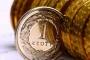Extremely close up view of Poland currency